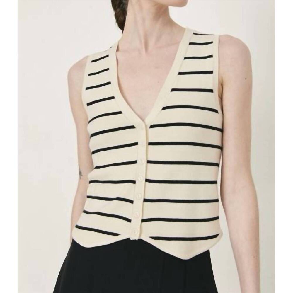 NEW DÈLUC liebermann knitted vest in striped black
